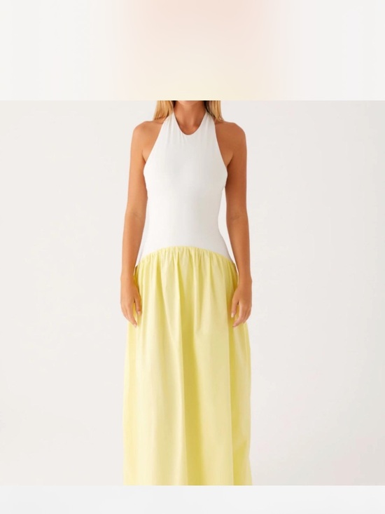 Peppermayo Dresses & Skirts - Peppermayo White Halter Top with Pale Yellow Maxi Skirt